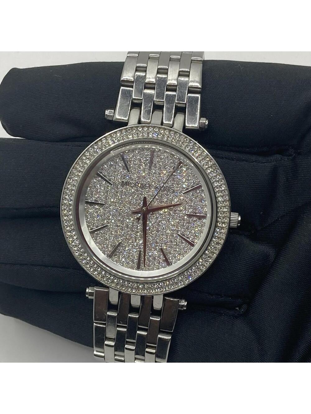 Women’s Michael Kors Darci MK3437 Silver Pave Crystal Glitz Watch 39mm Working - Picture 1 of 8